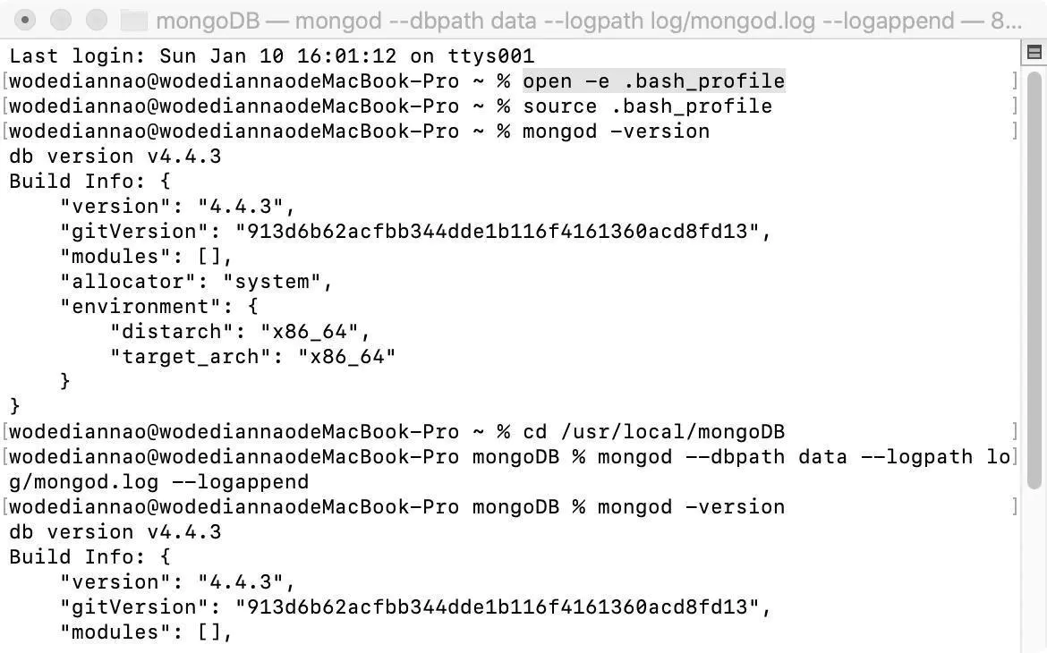 mac安装mongoDB详细步骤