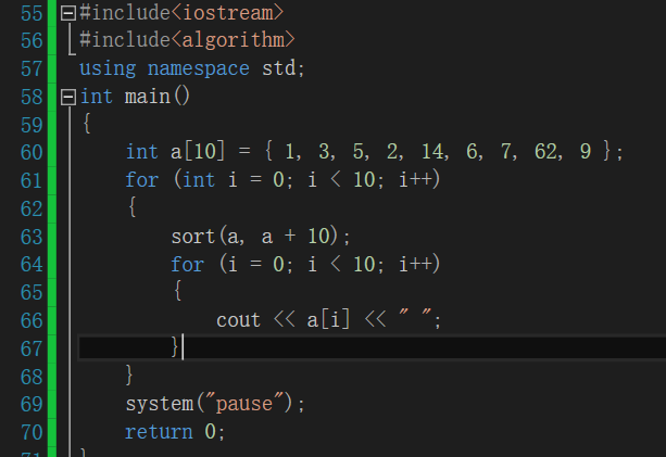 c++中sort（）函数的用法