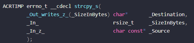 C++中strcpy_s（）