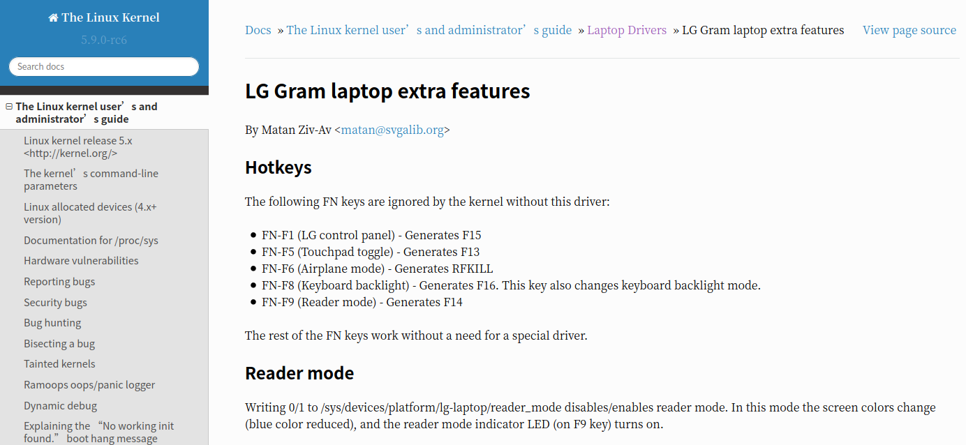 如何给LG gram写一个Linux下的驱动？