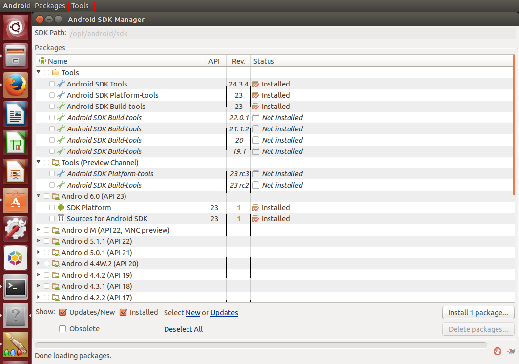 Ubuntu 14.04 AMD 64位 下 Android Studio 的安装