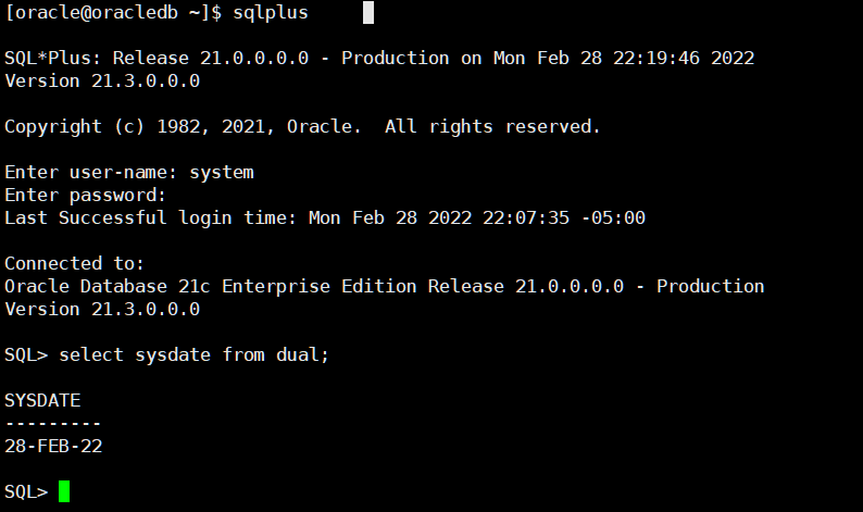 Linux静默安装Oracle21C