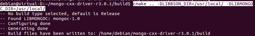 Debian/Ubuntu手动编译安装MongoDB C++11驱动及驱动测试