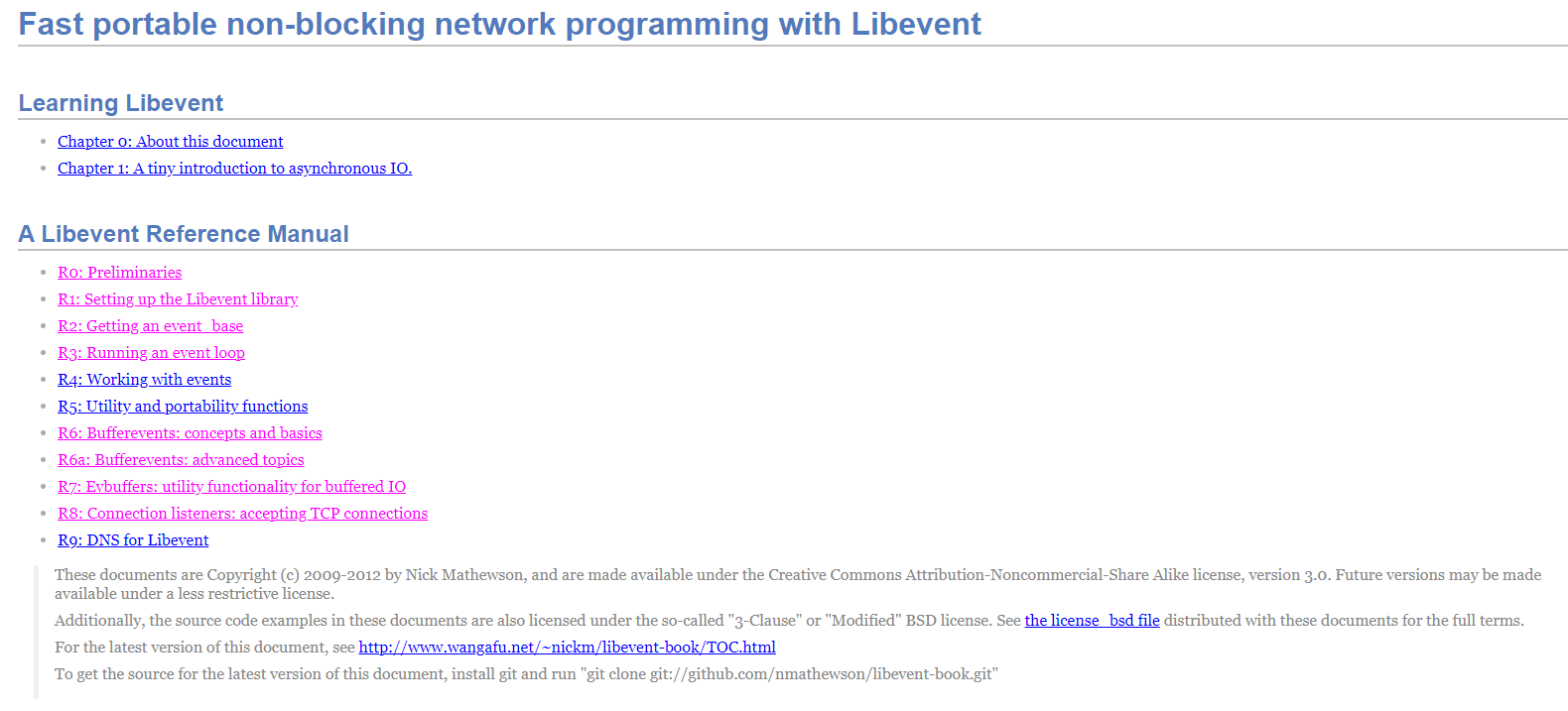 libevent 官网参考手册libevent-book编译、安装