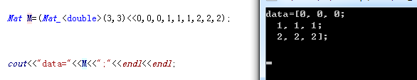 opencv中 Mat矩阵申明形式